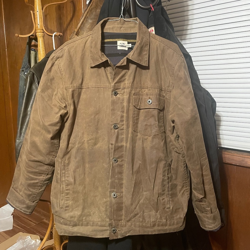 Flint and Tinder Waxed Trucker (Men’s Size L, Havana Color, Flannel-lined)